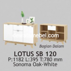 Multipurpose Cabinet - Activ Lotus SB 120 / Sonoma Oak - White